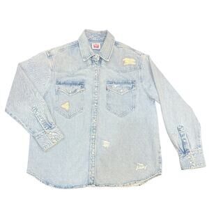 Levi’s Effortless Essential The Western Distressed Shirt Size L